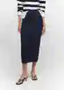 Falda Basila Navy Talla M Mujer Mango