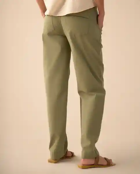 Pantalón Verde Óleo Medio Talla 6 631G016 Esprit