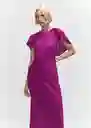 Vestido Vuelo Morado Talla M Mujer Mango