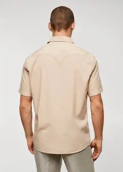 Camisa Mahon Beige Talla S Hombre Mango