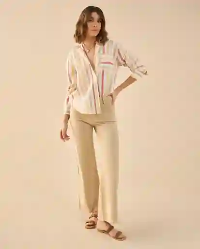 Pantalón Beige Albarizo Medio Talla 14 632G002 Esprit