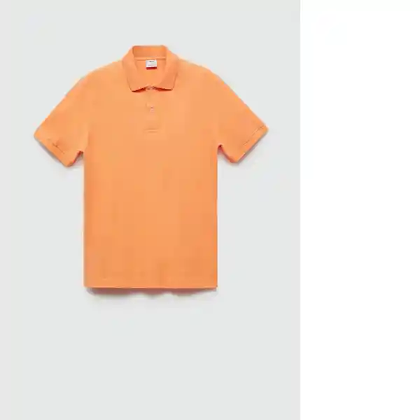 Camisa Polo Rea Naranja Pastel Talla S Hombre Mango