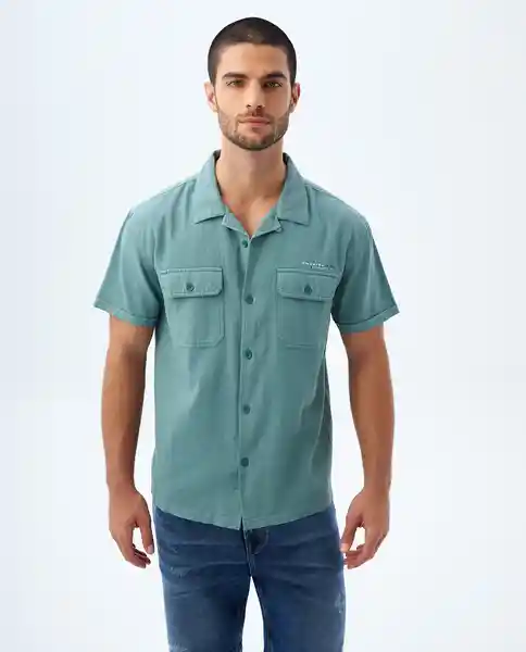 Camisa Hombre Verde Talla L 819f007 Americanino