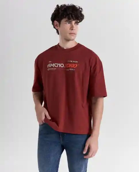 Camiseta Hombre Rojo Talla M 849G034_ROJ181325 Americanino