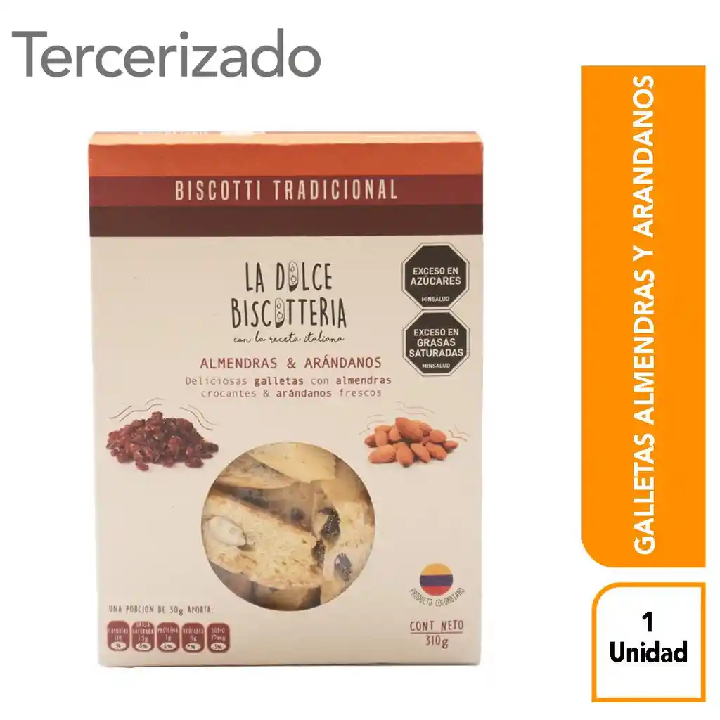 La Dolce Biscotteria Biscotti Almendra y Arándanos