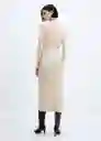 Vestido Flare Beige Talla S Mujer Mango