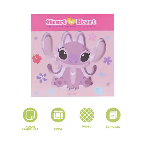 Notas Adhesivas 80 Hojas Ángel Serie Lilo & Stitch Disney Miniso