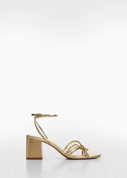 Sandalias Luan Oro Talla 37 Mujer Mango