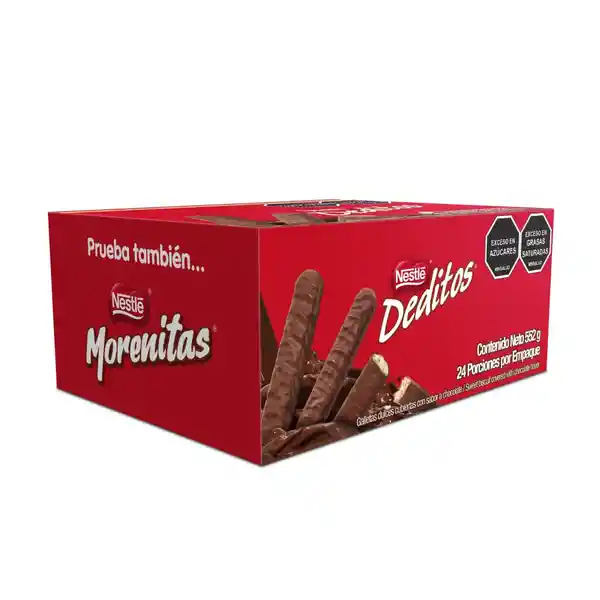 Galletas dulces DEDITOS cubiertas con sabor a chocolate 24 Unds x 552g