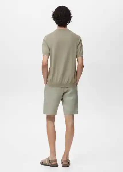 Camiseta Tricot Arraona Khaki Talla L Hombre Mango
