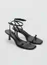 Sandalias Flow Negro Talla 39 Mujer Mango