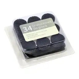 Set 34 Protectores Superficie Goma Negro Diseño 0001 Casaideas