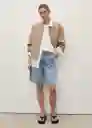 Bermuda Anne Tejano Medio Talla 38 Mujer Mango