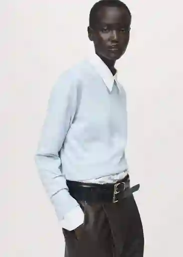 Saco Jersey Mili Celeste Talla S Mujer Mango