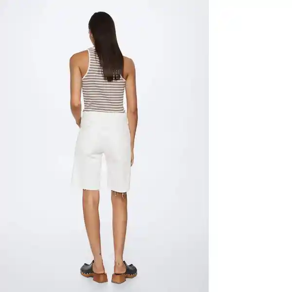 Bermudas Anais Blanco Talla 36 Mujer Mango