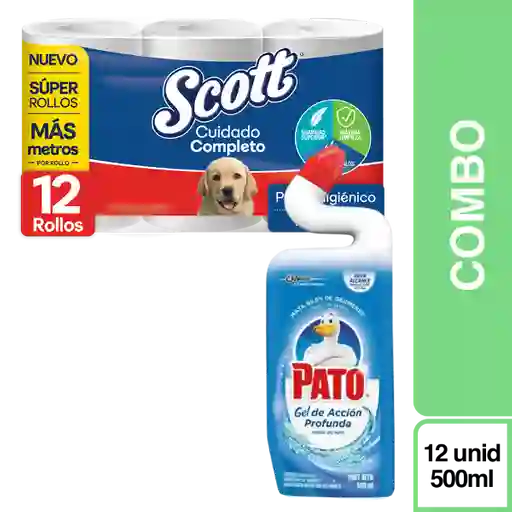 Combo Scott Triple Hoja 4 Rollos + Pato Desinfectante 500 mL