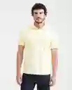 Camiseta Polo Summer Jacquard Amarillo Pastel Claro XS Chevignon