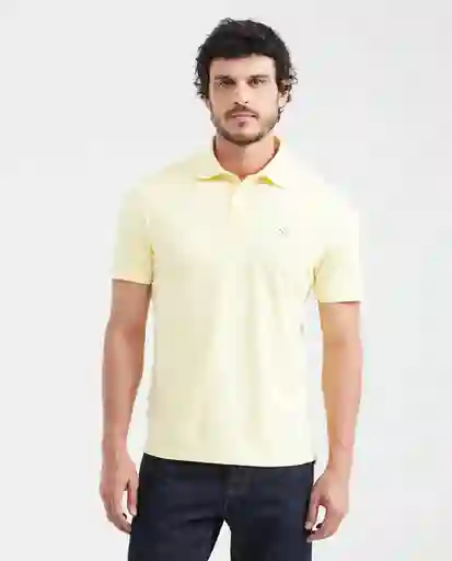 Camiseta Polo Summer Jacquard Amarillo Pastel Claro XS Chevignon