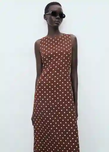 Vestido Greeny Marrón Talla M Mujer Mango