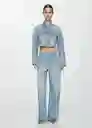 Chaqueta Cazadora Amaia Tejano Medio Talla L Mujer Mango