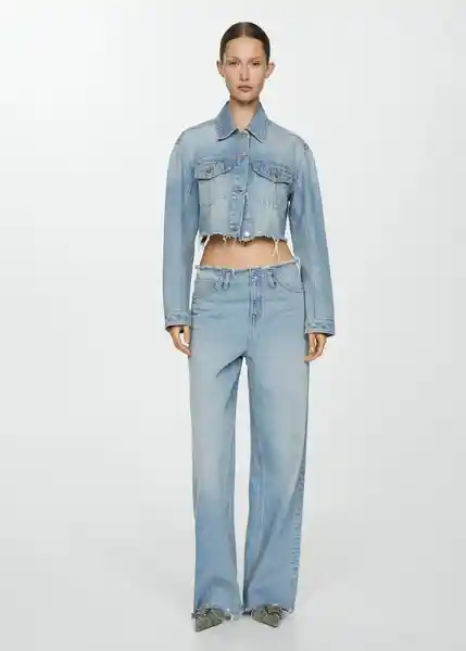 Chaqueta Cazadora Amaia Tejano Medio Talla L Mujer Mango