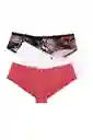 Lili Pink Calzón Hipster Blanco Rojo Print Flores T. S Ref.372