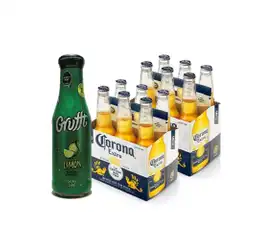 Mezclador Grufft Limón 360 mL + 12 Pack Corona 330 mL