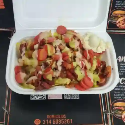 Salchipapas Queso&Tocineta +Postobón Coca-Cola 400ml