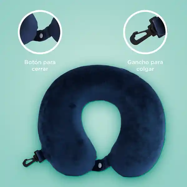 Almohada de Viaje Viscoelástica Para Cuello Azul Marino Miniso