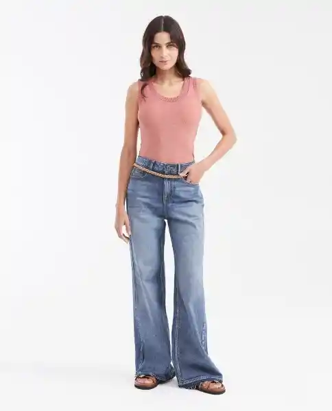 Camiseta Lurex Tank Top Rosa Libélula Medio Talla L Chevignon