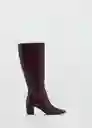 Botas Khalie Burdeos Talla 39 Mujer Mango