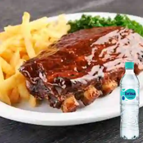 Combo Costillas de Cerdo en BBQ + Brisa Sin Gas 600ML