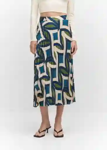 Falda Quanti Azul Talla XS Mujer Mango