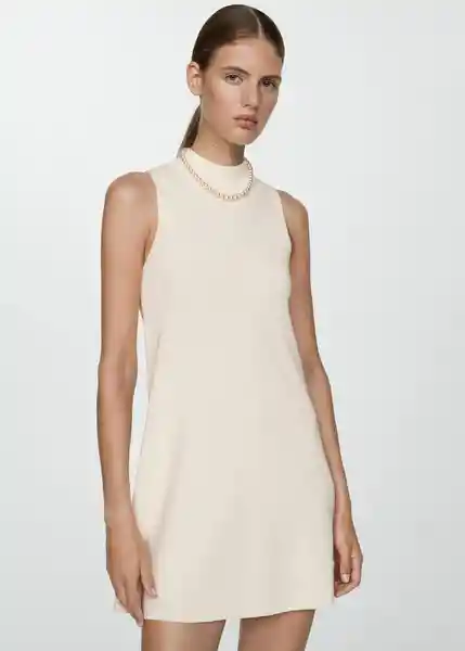 Vestido Sesete Crudo Talla M Mujer Mango