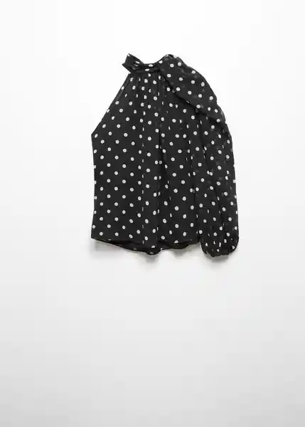 Blusa Adela Negro Talla L Mujer Mango