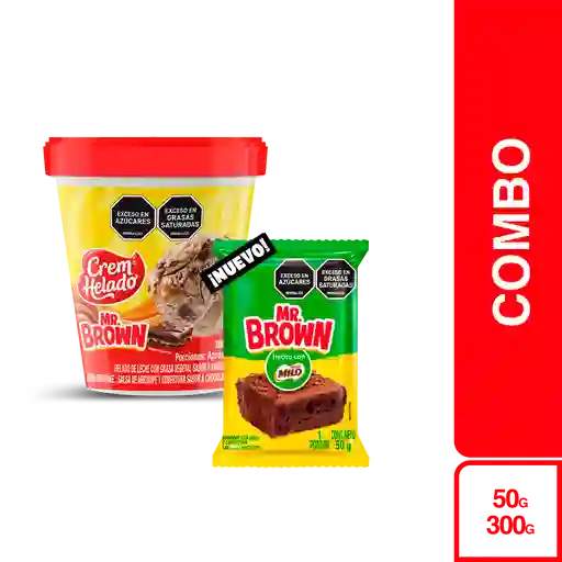 Combo Mr Brown Helado Crem Heraldo + Brownie Milo