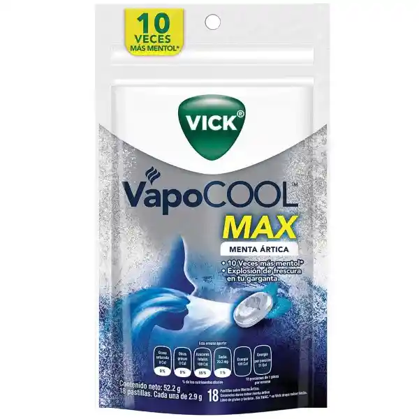 VapoCool Max 18 caramelos sabor menta ártica