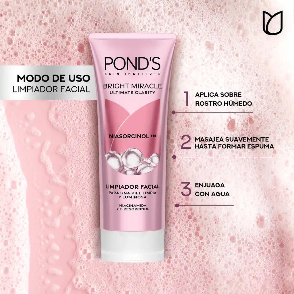 Limpiador Facial Antimanchas Ponds Bright Miracle con Niasorcinol 100g