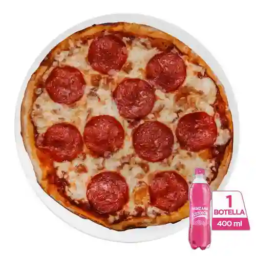 Combo Pizza Pepperoni + Postobón Manzana 400 ml