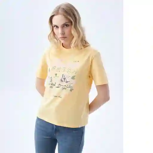 Camiseta Mujer Amarillo Talla L 602F002 Americanino