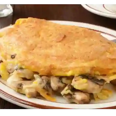 Omelett Pollo con Champiñones