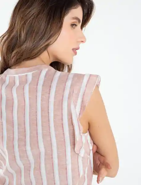 Camisa Cuello V Boleros Café Trigueño Preteñido Talla L Mujer Naf Naf