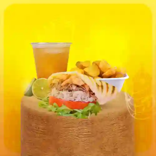 Combo arepa con todo