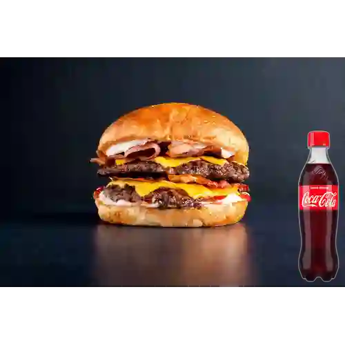 Combo Hamburguesa Doble Carne +Cocacola Orig 400ml