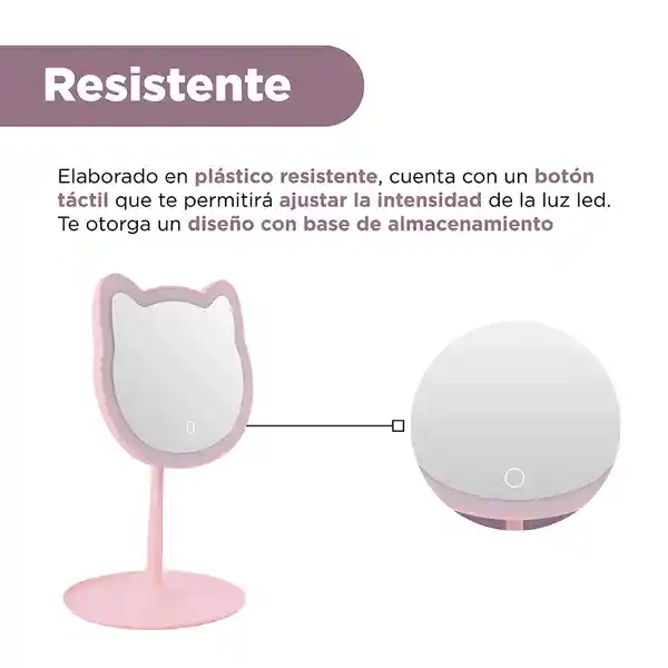 Espejo Led de Gatitos Con Atenuación Continua 4.5V Miniso