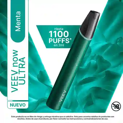 VEEV now ULTRA Menta. Hasta 1100 PUFFS en 2ml.​	