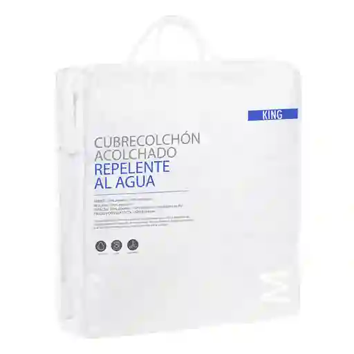 Cubre Colchón King Antifluido Quilt Blanco 0001