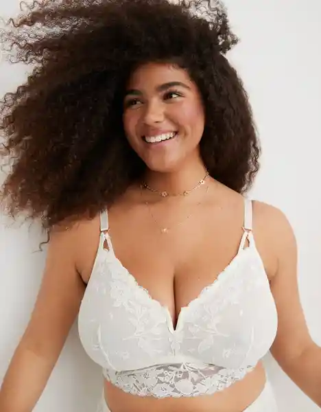 Top Bralette Aerie Blanco Talla X-Large American Eagle