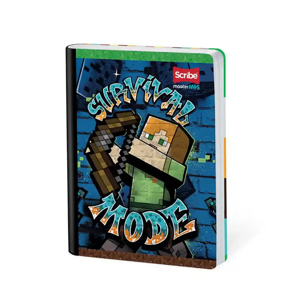 Cuaderno Minecraft Master Mas Doble Linea / Ferrocarril 100 Hojas Cosido Scribe