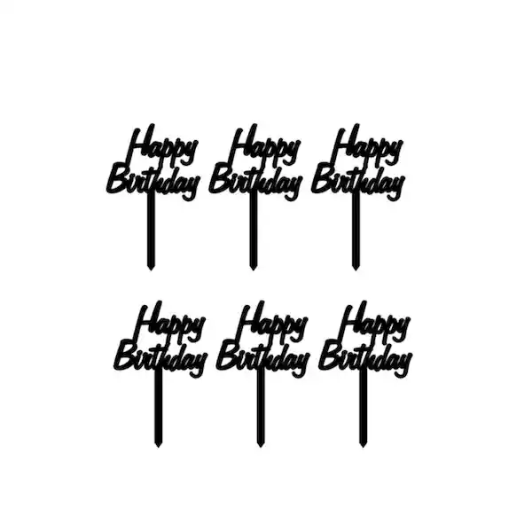 Set Mini Toppers Acrílico Happy Birthday